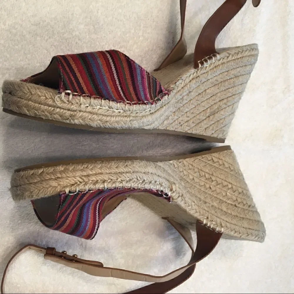 Just Fab Laura sandal size 10 rainbow brown strap